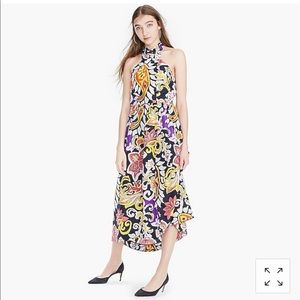 Silk maxi sarong dress in paisley